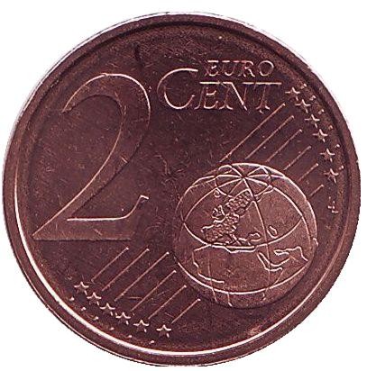Монета 2 цента. 2017 год, Испания.