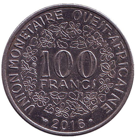 Монета 100 франков. 2016 год, Западные Африканские штаты.