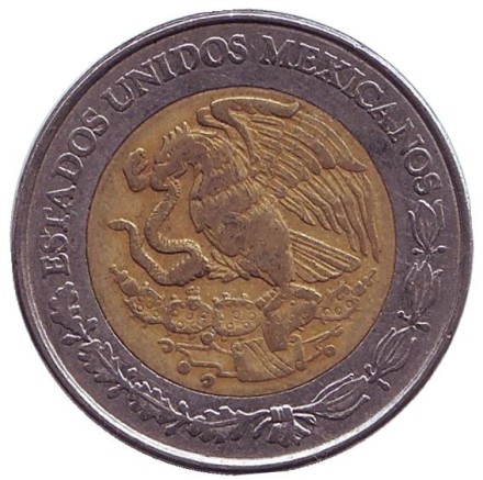 Монета 5 новых песо. 1992 год, Мексика. Монета 5 новых песо. 1992 год, Мексика.