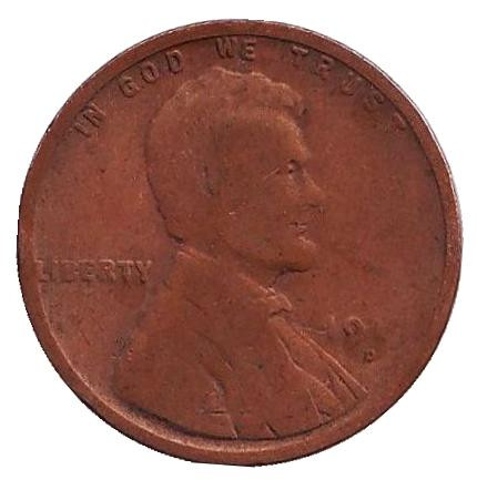 Монета 1 цент. 1919 год (D), США. Линкольн.