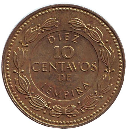Монета 10 сентаво. 1993 год, Гондурас. (Латунь)