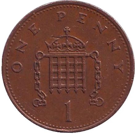 Монета 1 пенни. 1984 год, Великобритания.