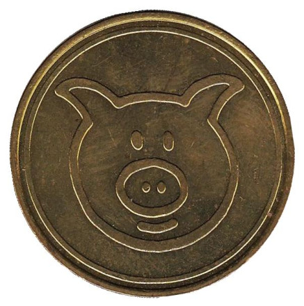 1 zoomi. Свинья. Сувенирный жетон, Германия.