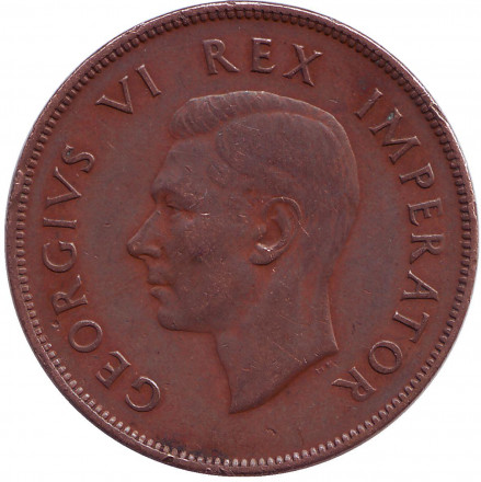 Монета 1 пенни. 1940 год, Южная Африка. (Без точки после даты). Корабль "Дромедарис". Монета 1 пенни. 1940 год, Южная Африка. (Без точки после даты). Корабль "Дромедарис".