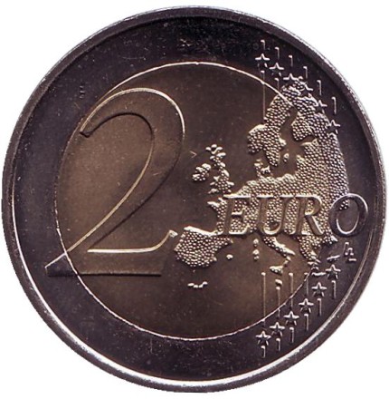 Монета 2 евро, 2007 год, Люксембург. Римский договор. Монета 2 евро, 2007 год, Люксембург. Римский договор.