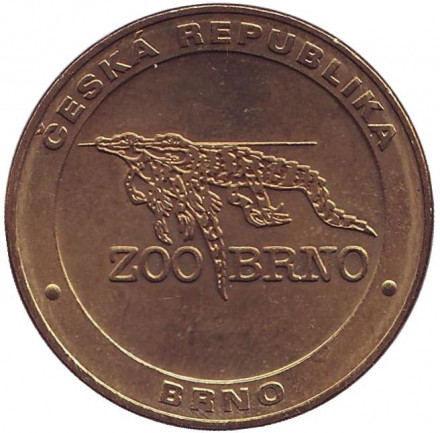 Жирафы. Зоопарк г. Брно. Сувенирный жетон, Чехия.