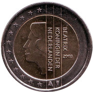 Монета 2 евро. 2003 год, Нидерланды. Монета 2 евро. 2003 год, Нидерланды.