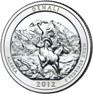 Монета 25 центов (D). 2012 год, США. Национальный парк Денали. Парк № 15. Монета 25 центов (D). 2012 год, США. Национальный парк Денали. Парк № 15.