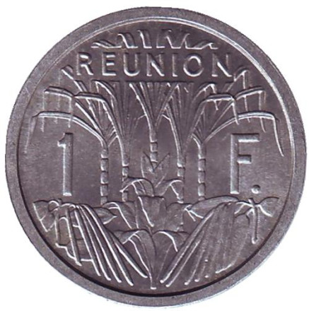 Монета 1 франк. 1948 год, Реюньон. Сахарный тростник.