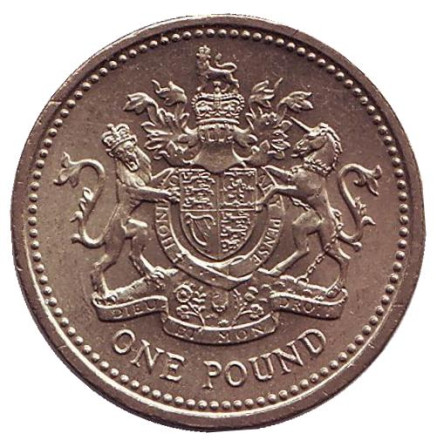 Монета 1 фунт. 1983 год, Великобритания. XF.