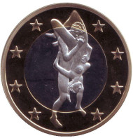 6 эросов (Sex euros). Сувенирный жетон. (Вар. 29)
