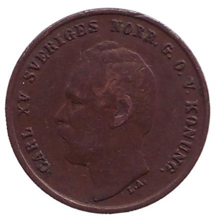 Монета 1 эре. 1870 год, Швеция. Монета 1 эре. 1870 год, Швеция.