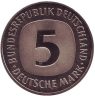 Монета 5 марок. 1984 год (J), Германия. Монета 5 марок. 1984 год (J), Германия.