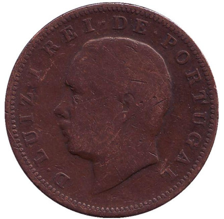 Монета 20 рейсов. 1883 год, Португалия. Монета 20 рейсов. 1883 год, Португалия.