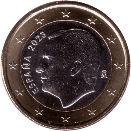 Монета 1 евро. 2023 год, Испания.