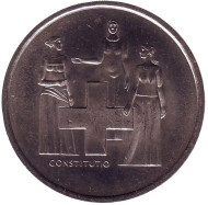 Монета 5 франков 1974 год, Швейцария. 100 лет Конституции. Монета 5 франков 1974 год, Швейцария. 100 лет Конституции.