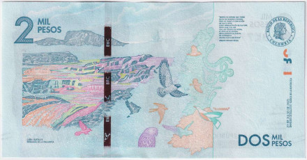 Банкнота 2000 песо. 2021 год, Колумбия. Дебора Аранго. Банкнота 2000 песо. 2021 год, Колумбия. Дебора Аранго.