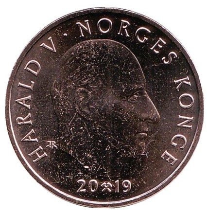 Монета 20 крон. 2019 год, Норвегия. 150 лет со дня рождения Густава Вигеланда. Монета 20 крон. 2019 год, Норвегия. 150 лет со дня рождения Густава Вигеланда.