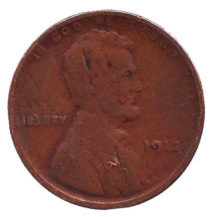 Монета 1 цент. 1912 год (P), США. Линкольн.