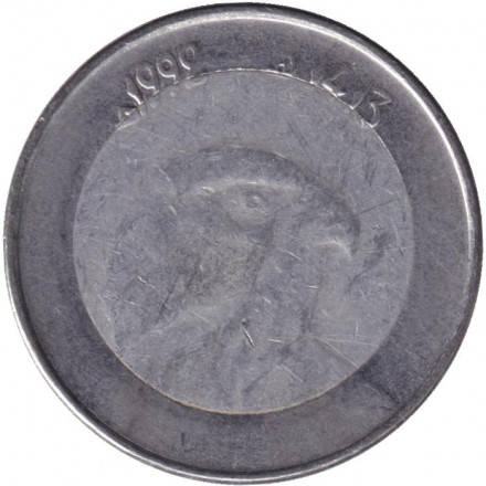 Монета 10 динаров. 1992 год, Алжир. Сокол.