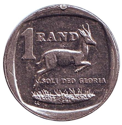 Монета 1 ранд. 2002 год, ЮАР. Газель.