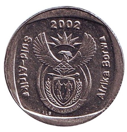 Монета 1 ранд. 2002 год, ЮАР. Газель. Монета 1 ранд. 2002 год, ЮАР. Газель.