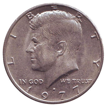 Монета 50 центов. 1977 год (D), США. Джон Кеннеди.