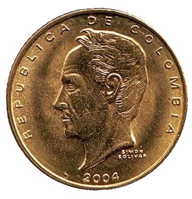 Монета 20 песо. 2004 год, Колумбия. UNC. Монета 20 песо. 2004 год, Колумбия. UNC.