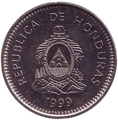 Монета 20 сентаво. 1999 год, Гондурас. Монета 20 сентаво. 1999 год, Гондурас.