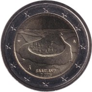 Монета 2 евро. 2025 год (A), Германия. Сааршляйфе. Саар. Монета 2 евро. 2025 год (A), Германия. Сааршляйфе. Саар.