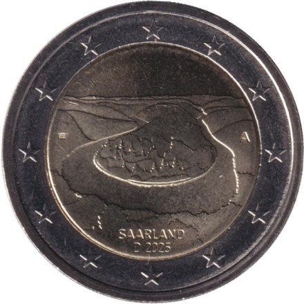 Монета 2 евро. 2025 год (A), Германия. Сааршляйфе. Саар.