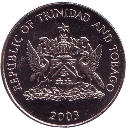 Монета 50 центов. 2003 год, Тринидад и Тобаго. Барабаны. Монета 50 центов. 2003 год, Тринидад и Тобаго. Барабаны.