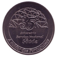 Монета 2,5 евро. 2014 год, Португалия. 35 лет Национальной службе здравоохранения. Монета 2,5 евро. 2014 год, Португалия. 35 лет Национальной службе здравоохранения.