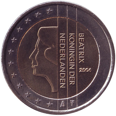 Монета 2 евро. 2006 год, Нидерланды.