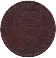 Монета 1/12 шиллинга. 1888 год, Джерси. Монета 1/12 шиллинга. 1888 год, Джерси.