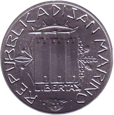 Монета 10 лир. 1985 год, Сан-Марино. Борьба с наркотиками. Монета 10 лир. 1985 год, Сан-Марино. Борьба с наркотиками.