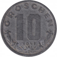 Монета 10 грошей. 1947 год, Австрия. Монета 10 грошей. 1947 год, Австрия.