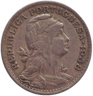 Монета 50 сентаво. 1958 год, Португалия. Монета 50 сентаво. 1958 год, Португалия.