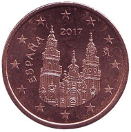 Монета 5 центов. 2017 год, Испания. Монета 5 центов. 2017 год, Испания.