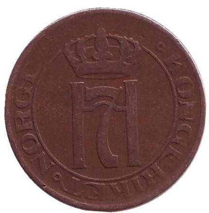 Монета 2 эре. 1921 год, Норвегия. Монета 2 эре. 1921 год, Норвегия.