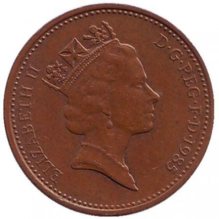 Монета 1 пенни. 1985 год, Великобритания.