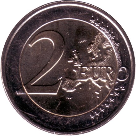 Монета 2 евро. 2021 год, Люксембург. (Гравировка). 40 лет бракосочетанию Великого Герцога Анри и Великой Герцогини Марии-Терезы.