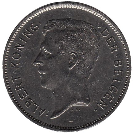 Монета 20 франков. 1931 год, Бельгия. (Der Belgen) Король Альберт I. Монета 20 франков. 1931 год, Бельгия. (Der Belgen) Король Альберт I.