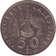 Монета 50 франков. 1967 год, Новая Каледония. Хижина островитян. Монета 50 франков. 1967 год, Новая Каледония. Хижина островитян.
