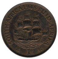 Монета 1 пенни. 1945 год, Южная Африка. Корабль "Дромедарис".