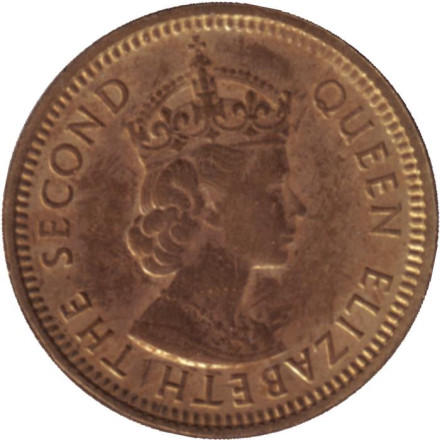 Монета 5 центов. 1967 год, Гонконг.