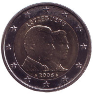 Монета 2 евро, 2006 год, Люксембург. 25-летие принца Гийома. Монета 2 евро, 2006 год, Люксембург. 25-летие принца Гийома.