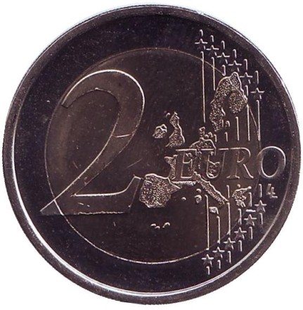 Монета 2 евро, 2006 год, Люксембург. 25-летие принца Гийома.