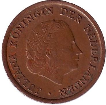 Монета 1 цент. 1961 год, Нидерланды. Монета 1 цент. 1961 год, Нидерланды.
