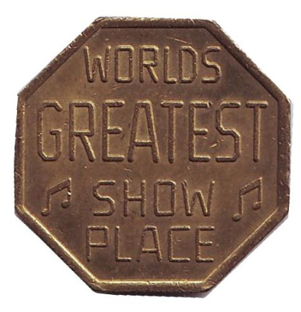 Жетон стриптиз-клуба г. Нью-Йорк. Greatest show. США. Жетон стриптиз-клуба г. Нью-Йорк. Greatest show. США.